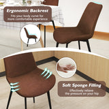 Set of 4 Dining Chair Upholstered with Metal Legs and Padded Backs
