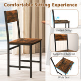 Set of 4 Dining Chairs with Metal Legs and Slanted Back