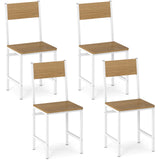 Set of 4 Dining Chairs with Metal Legs and Slanted Back