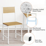 Set of 4 Dining Chairs with Metal Legs and Slanted Back