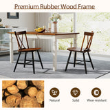 Set of 4 Dining Chairs with Rubber Wood Frame and Curved Cross Back-Dark Brown