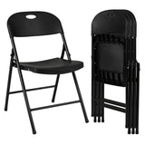 Set of 4 Foldable Plastic Chairs with Ergonomic Backrest