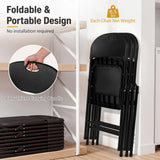 Set of 4 Foldable Plastic Chairs with Ergonomic Backrest