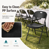 Set of 4 Foldable Plastic Chairs with Ergonomic Backrest