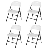 Set of 4 Foldable Plastic Chairs with Ergonomic Backrest