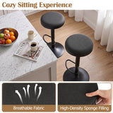 Set of 4 Kitchen Bar Stools with Height Adjustment Padded Seat and D-Shaped Footrest