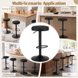 Set of 4 Kitchen Bar Stools with Height Adjustment Padded Seat and D-Shaped Footrest
