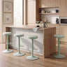 Set of 4 Kitchen Bar Stools with Height Adjustment Padded Seat and D-Shaped Footrest