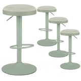 Set of 4 Kitchen Bar Stools with Height Adjustment Padded Seat and D-Shaped Footrest