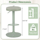 Set of 4 Kitchen Bar Stools with Height Adjustment Padded Seat and D-Shaped Footrest