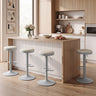Set of 4 Kitchen Bar Stools with Height Adjustment Padded Seat and D-Shaped Footrest