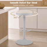 Set of 4 Kitchen Bar Stools with Height Adjustment Padded Seat and D-Shaped Footrest