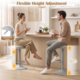 Set of 4 Kitchen Bar Stools with Height Adjustment Padded Seat and D-Shaped Footrest