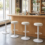 Set of 4 Kitchen Bar Stools with Height Adjustment Padded Seat and D-Shaped Footrest