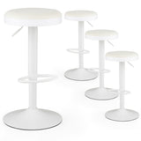 Set of 4 Kitchen Bar Stools with Height Adjustment Padded Seat and D-Shaped Footrest