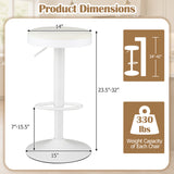 Set of 4 Kitchen Bar Stools with Height Adjustment Padded Seat and D-Shaped Footrest