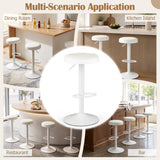 Set of 4 Kitchen Bar Stools with Height Adjustment Padded Seat and D-Shaped Footrest