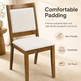 Set of 4 Modern Dining Upholstered Kitchen Chair with Padded Backrest-Walnut