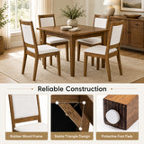 Set of 4 Modern Dining Upholstered Kitchen Chair with Padded Backrest-Walnut