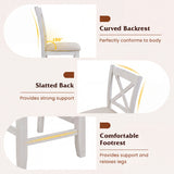 Set of 4 Modern Farmhouse Counter Height Stools with Footrest-White