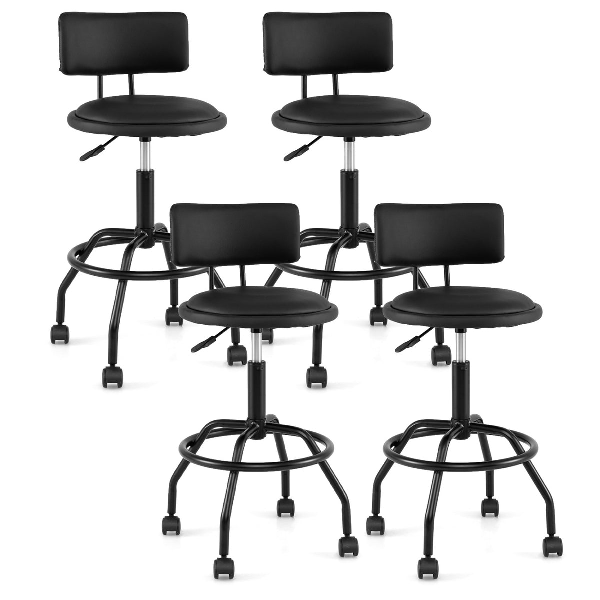 Modern Swivel Height Adjustable Bar Stool with Backrest