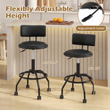 Modern Swivel Height Adjustable Bar Stool with Backrest