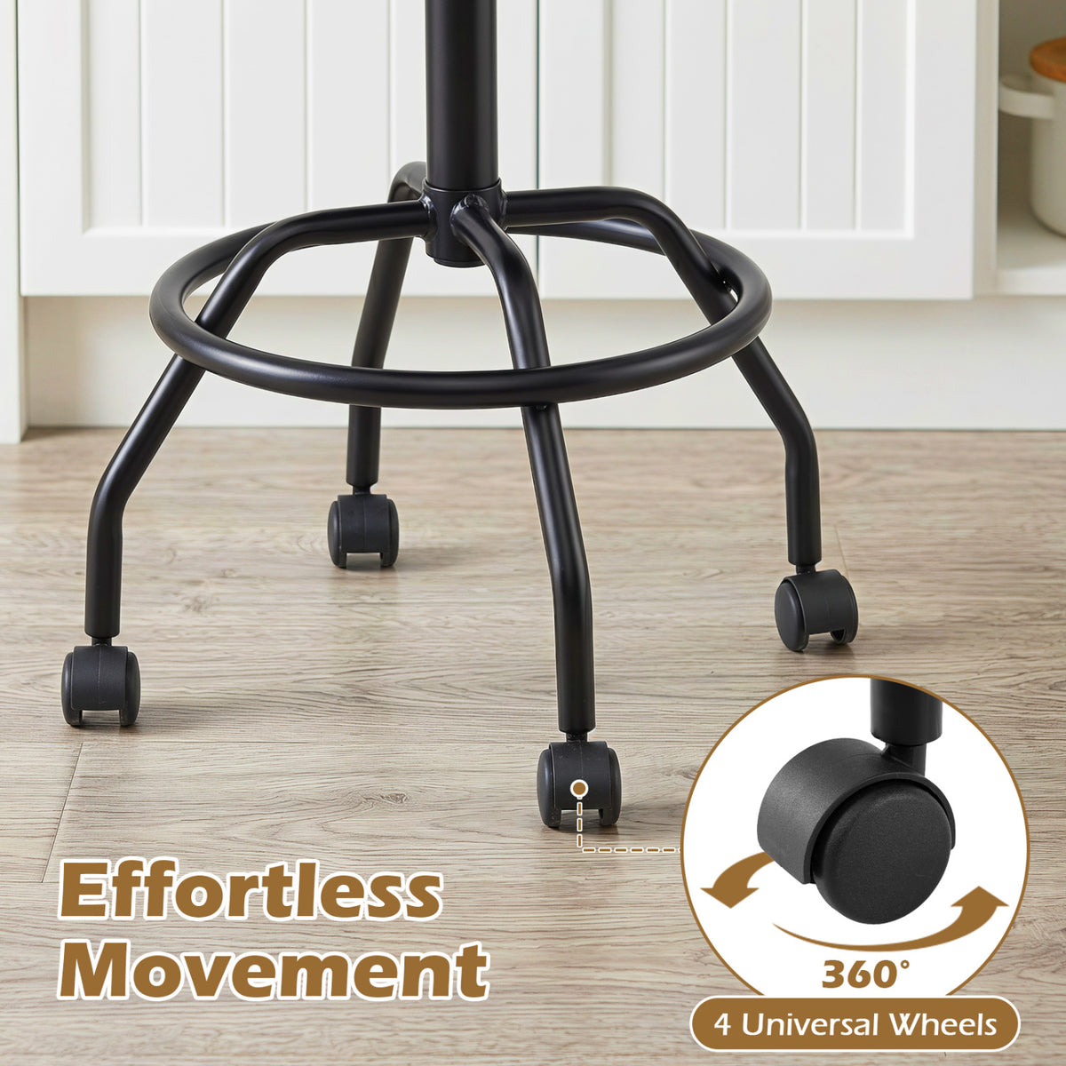Modern Swivel Height Adjustable Bar Stool with Backrest