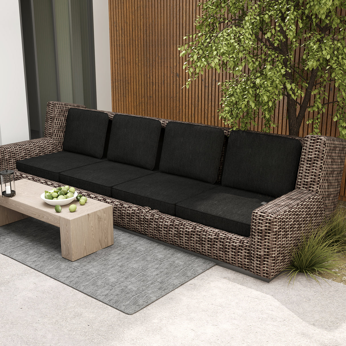 Set of 4 Outdoor Patio Cushion Set with Removable Covers