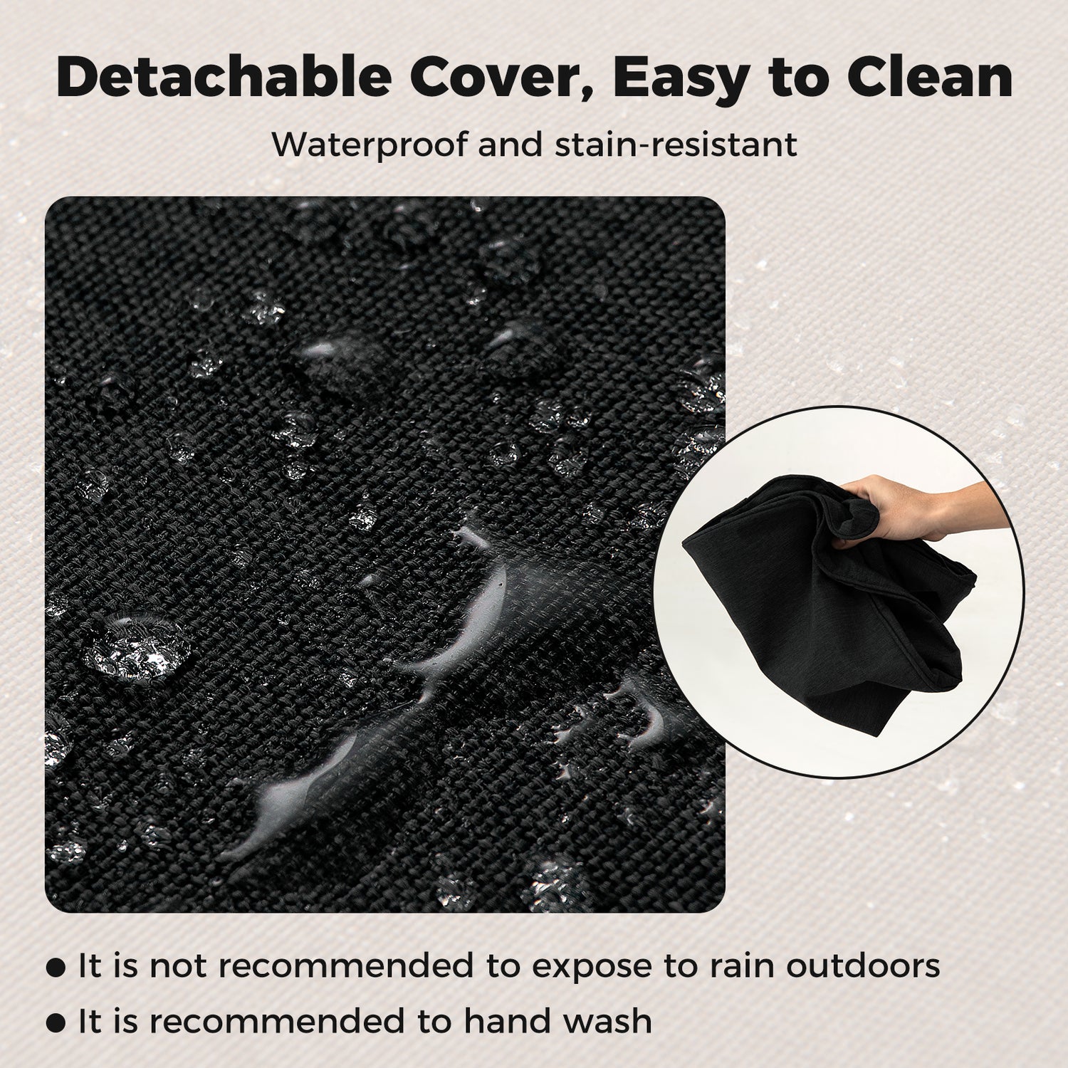 Set of 4 Outdoor Patio Cushion Set with Removable Covers