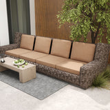 Set of 4 Outdoor Patio Cushion Set with Removable Covers