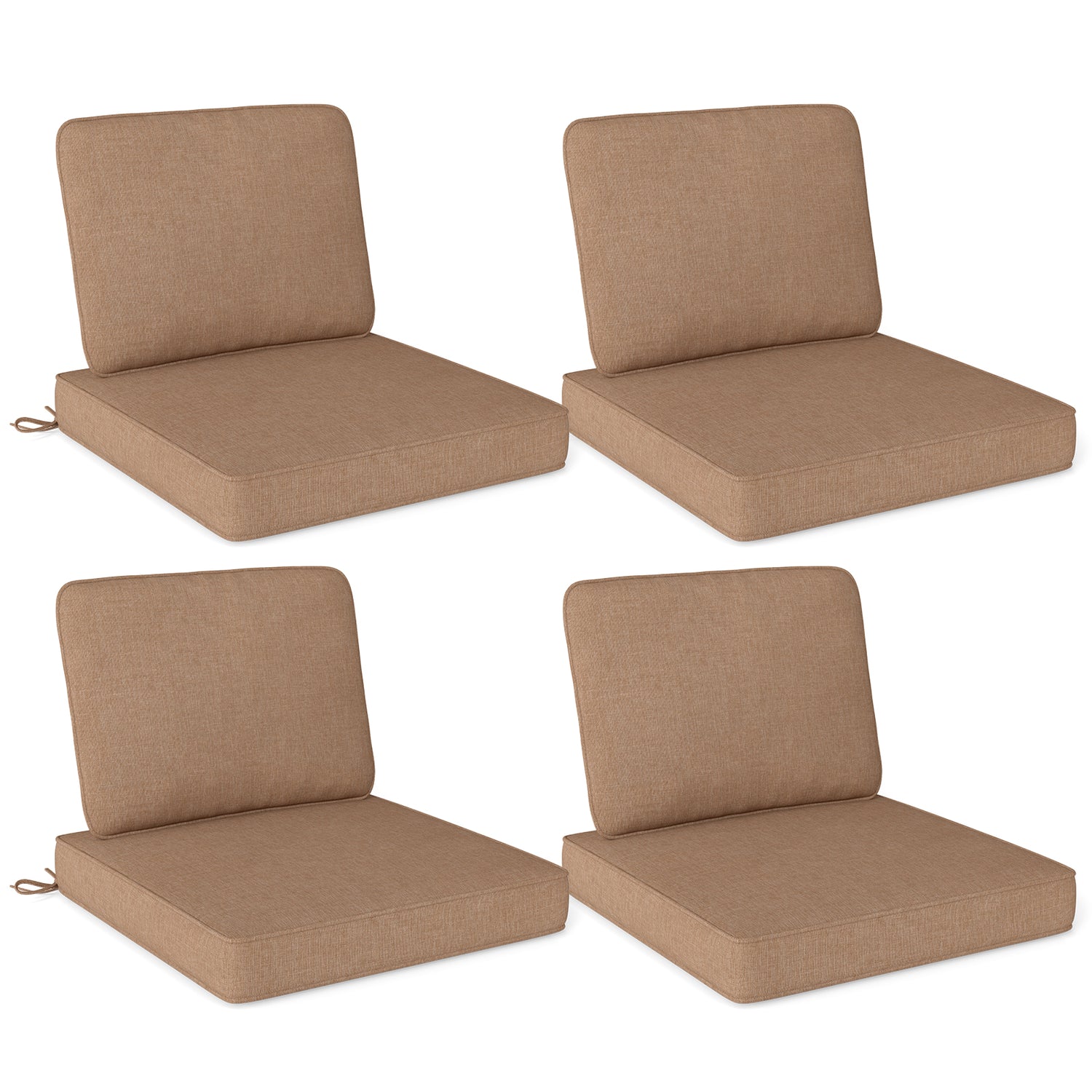 Set of 4 Outdoor Patio Cushion Set with Removable Covers
