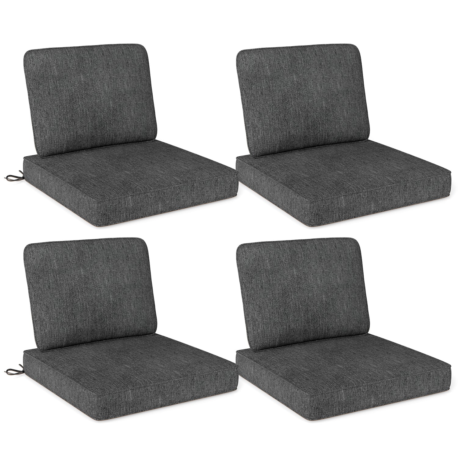 Set of 4 Outdoor Patio Cushion Set with Removable Covers