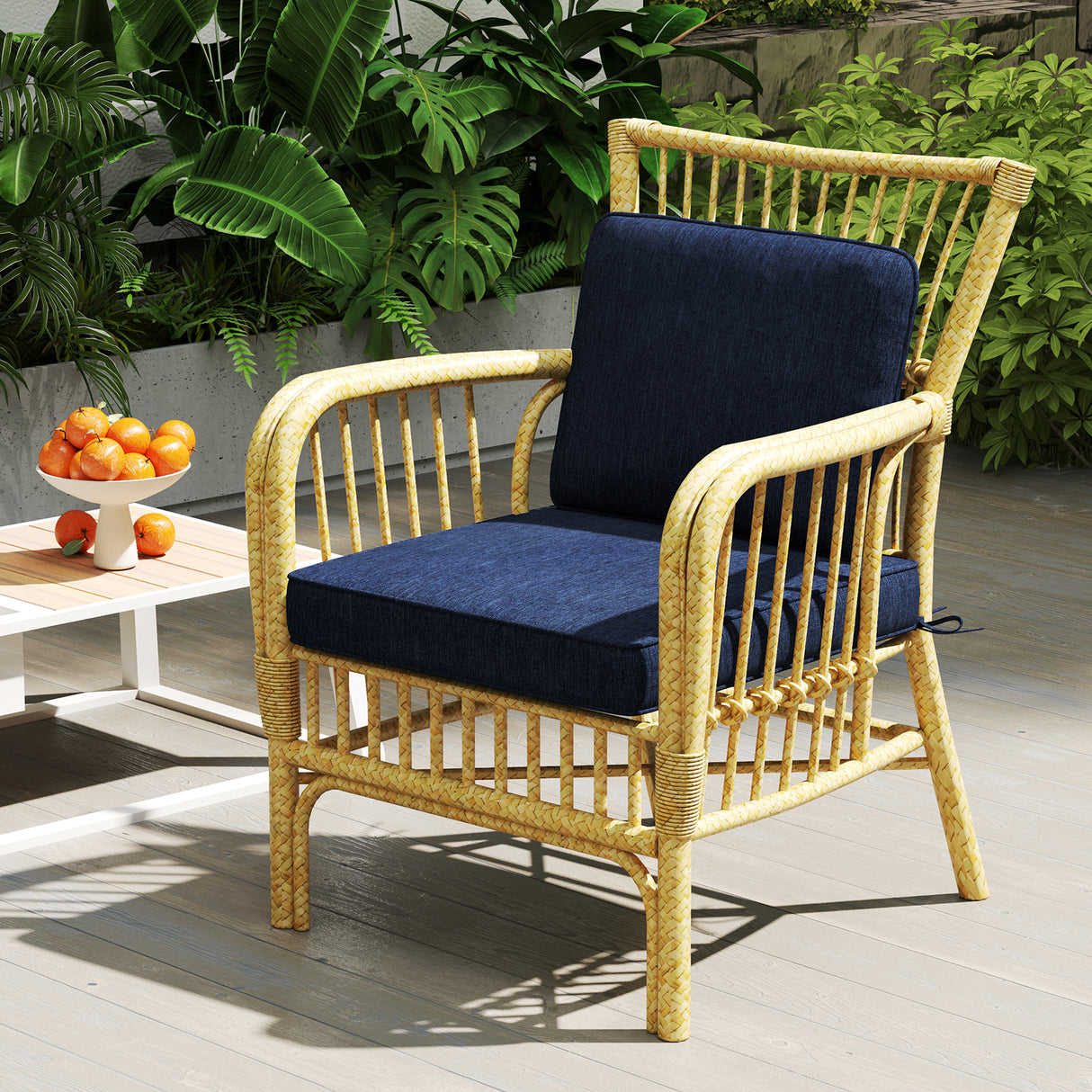 Set of 4 Outdoor Patio Cushion Set with Removable Covers