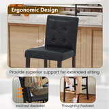 Set of 4 PVC Dining Leather Bar Stools with Solid Wood Legs-29/Legs-24 inch/icnh