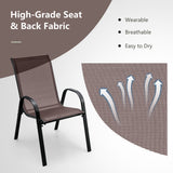 4 Pieces Stackable Patio Dining Chairs Set with Armrest