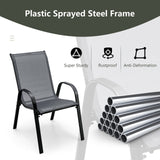 4 Pieces Stackable Patio Dining Chairs Set with Armrest