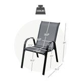 4 Pieces Stackable Patio Dining Chairs Set with Armrest