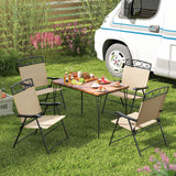 Set of 4 Patio Folding Chairs Set Dining Chairs with Armrests