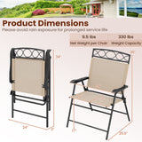 Set of 4 Patio Folding Chairs Set Dining Chairs with Armrests