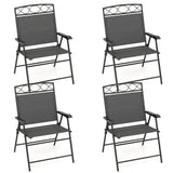 Set of 4 Patio Folding Chairs Set Dining Chairs with Armrests