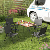 Set of 4 Patio Folding Chairs Set Dining Chairs with Armrests