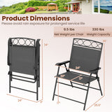 Set of 4 Patio Folding Chairs Set Dining Chairs with Armrests