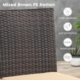 Set of 4 Patio Rattan Wicker Dining Chairs Set with Soft Cushions