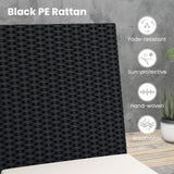 Set of 4 Patio Rattan Wicker Dining Chairs Set with Soft Cushions