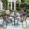 Set of 4 Stackable Patio Chairs with High Backs for Backyard 400 LBS