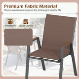 Set of 4 Stackable Patio Chairs with High Backs for Backyard 400 LBS