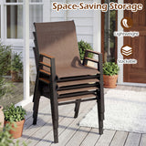 Set of 4 Stackable Patio Chairs with High Backs for Backyard 400 LBS