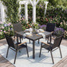 Set of 4 Stackable Patio Chairs with High Backs for Backyard 400 LBS