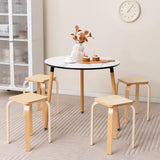 Set of 4 Colorful Square Stools with Anti-slip Felt Mats