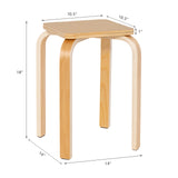Set of 4 Colorful Square Stools with Anti-slip Felt Mats